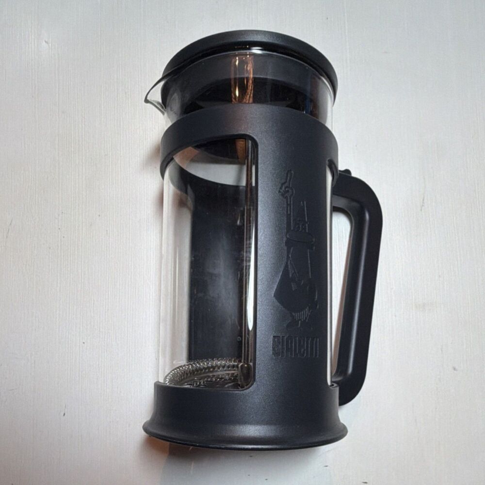 Bialetti French Press Coffee Maker 34 oz/8 Cup Glass Carafe Plunger Black